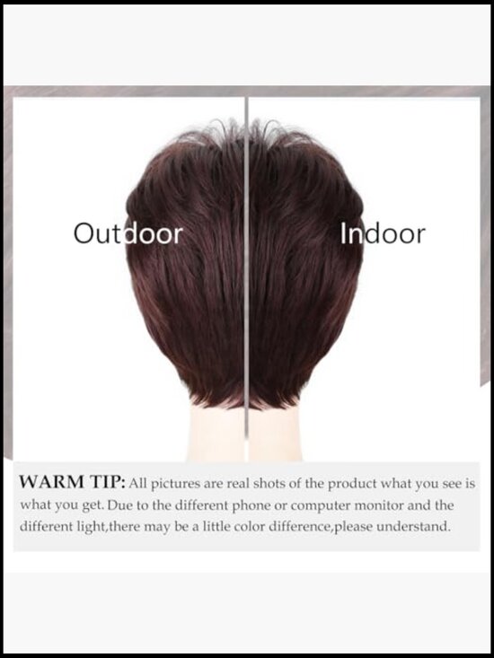 Short Pixie Wig for Women Layered Synthetic Hair with Bangs Natural Look